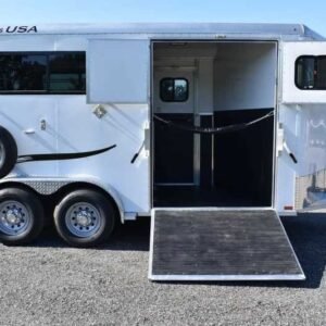 2019 Trailers USA 2HSSSRBPDLX 2 Horse Trailer with 3′ Short Wall