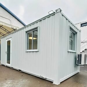 21ft x 8ft Custom Office Cabin – Refurbished Portable Building with A/C & Glazed Door – Colli Trans Containers