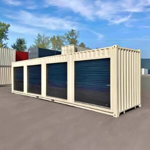 40ft High Cube Shipping Container With 4 Roll-Up Doors – M-W Containers