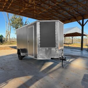 6x12SA Collins Custom Cargo Charcoal Gray Enclosed Cargo Trailer