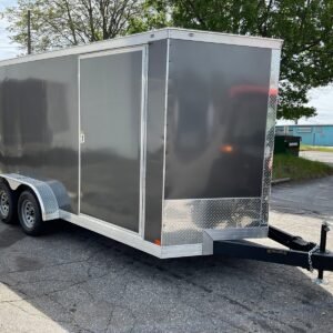 7×16 Enclosed Cargo Trailer Rear Ramp