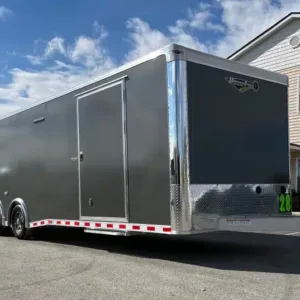 Enclosed Car Hauler 2026 28ft. Aluminum Extreme w/6K Torsion Spread Axles, Finished Interior w/Cabinets & Alum. Wheels 0594